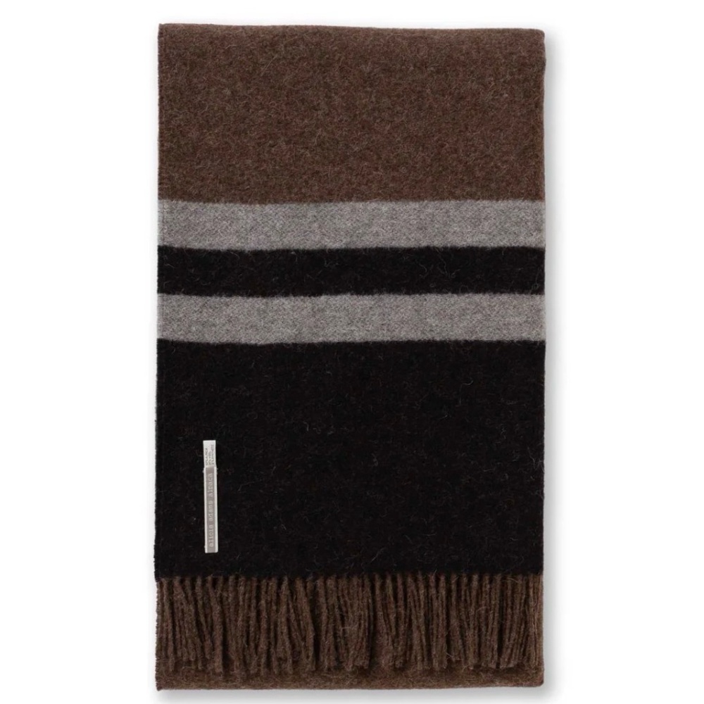 ALICIA ADAMS ALPACA Canyon Throw Blanket Chocolate/Black/Dark Grey